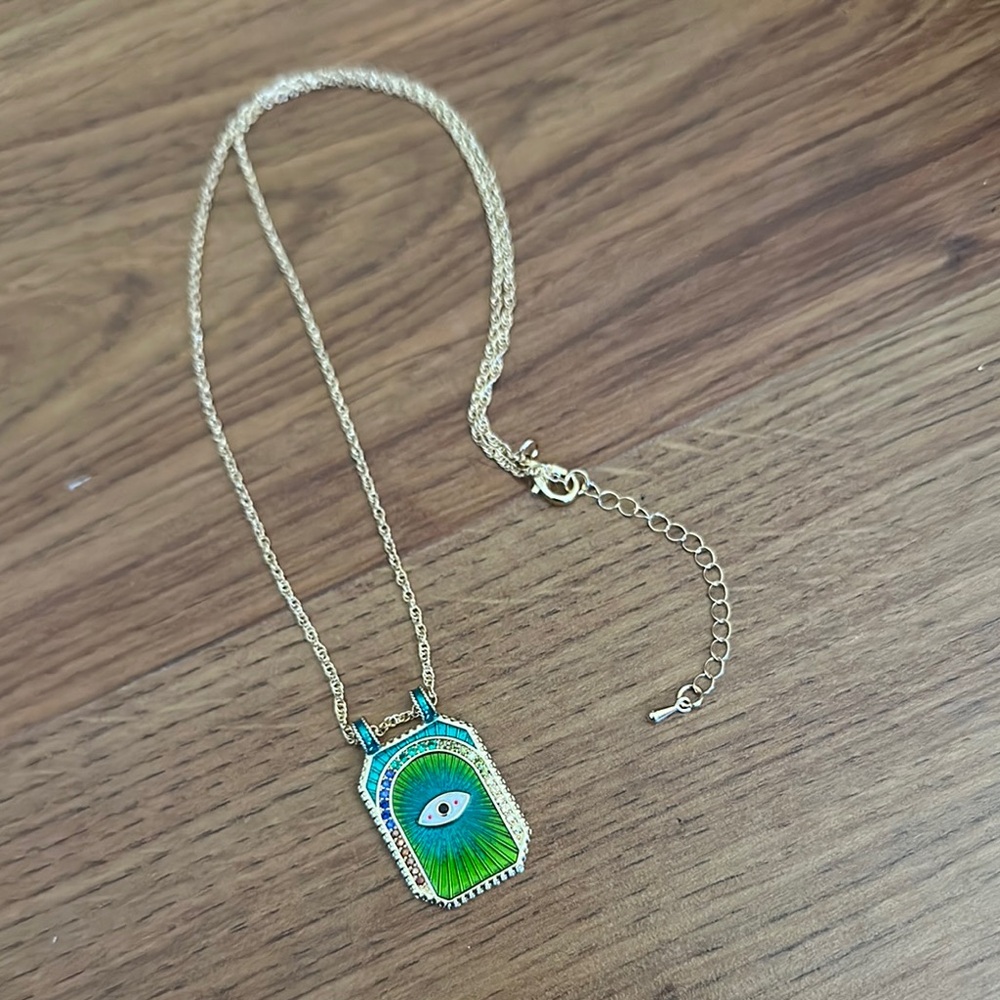 Gold Evil Eye Pendant Necklace